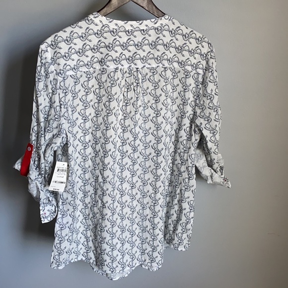 NWT! Charter Club Ladies Anchor Design Button Up - Picture 6 of 7